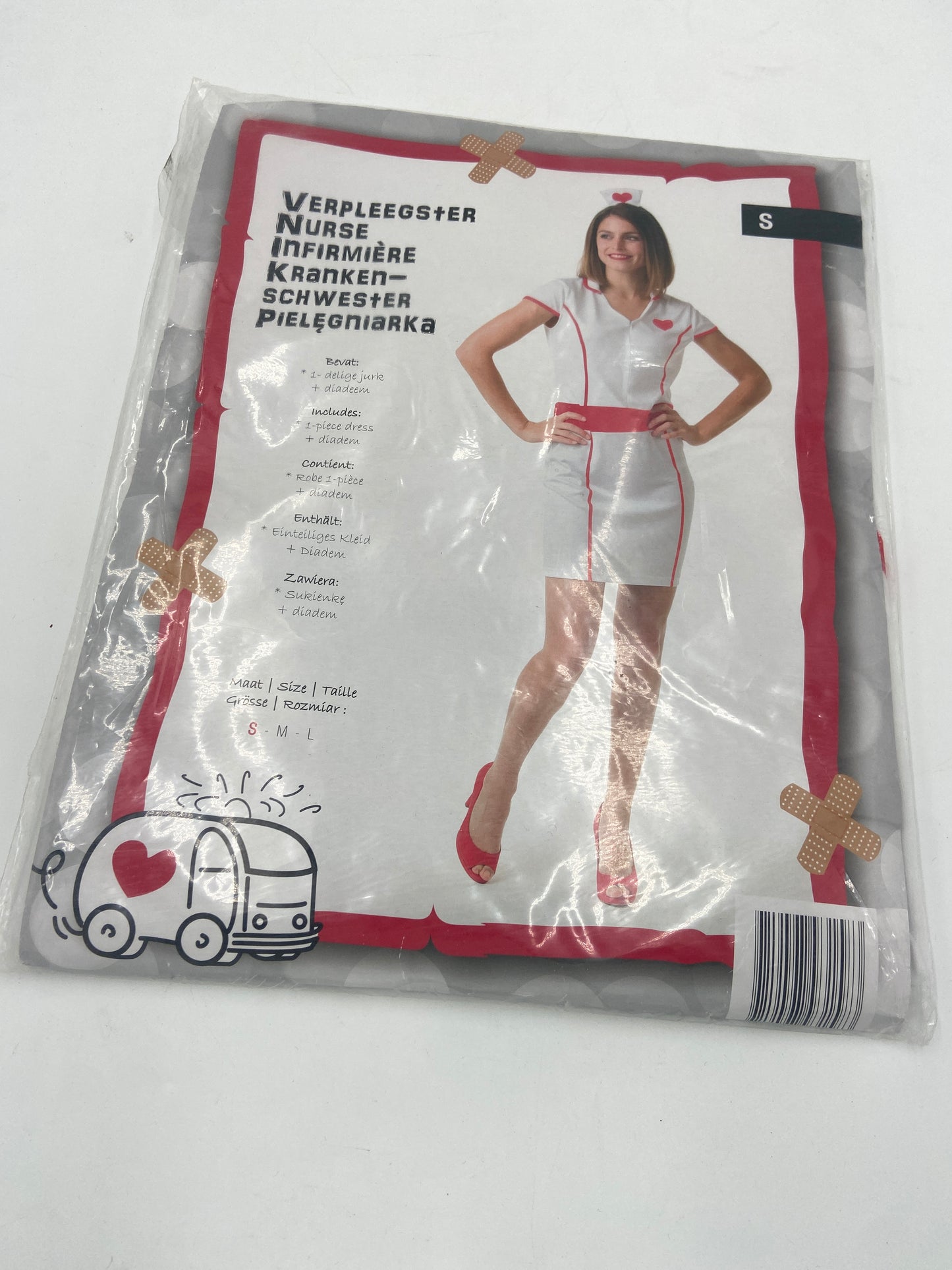 Sexy Kinky Nurse Costume – White & Red Dress with Matching Nurse Mini Cap