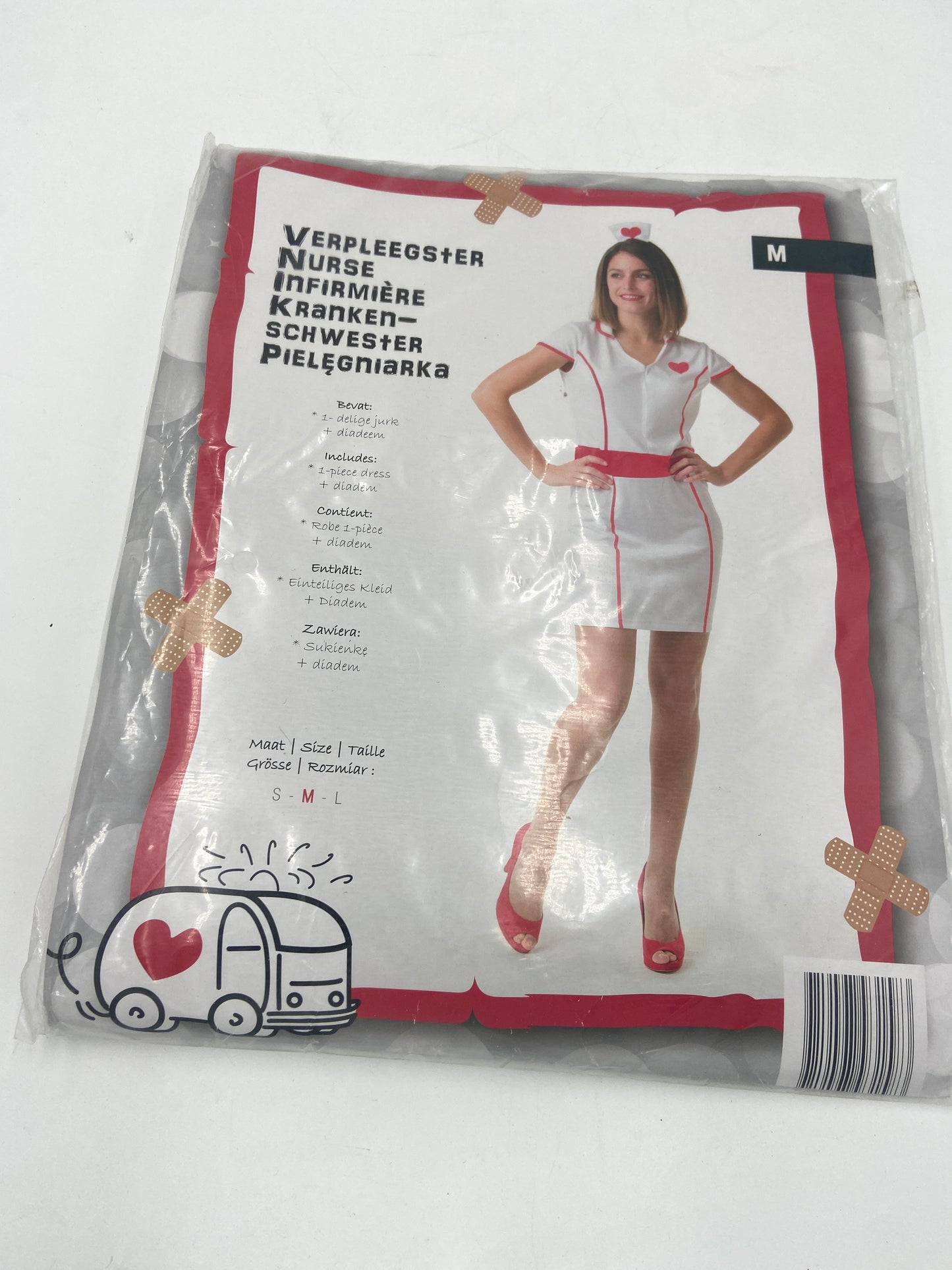 Sexy Kinky Nurse Costume – White & Red Dress with Matching Nurse Mini Cap