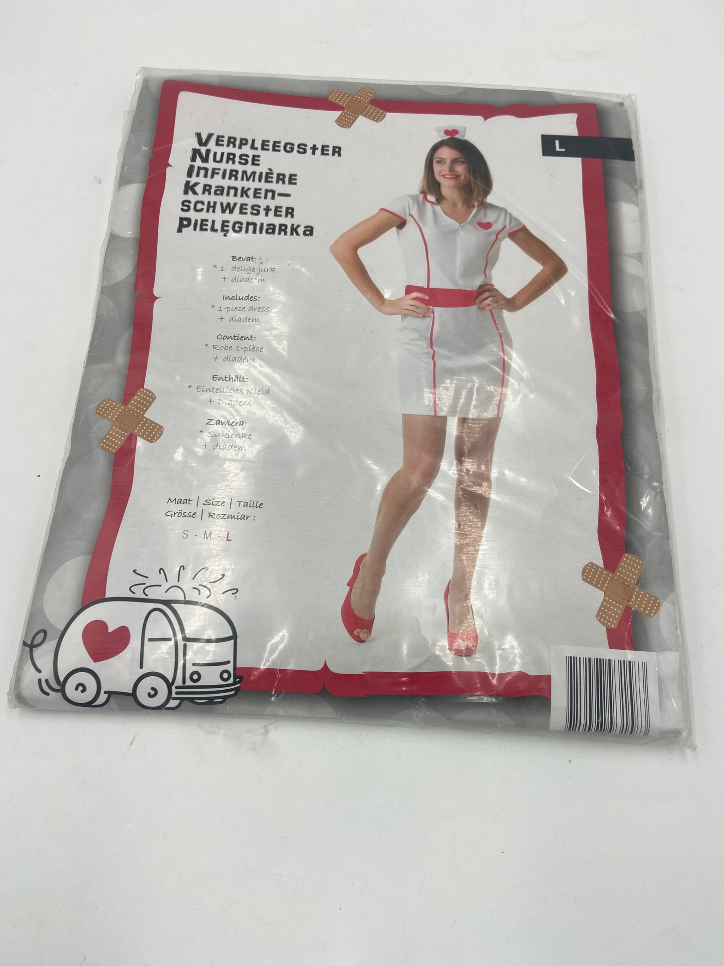 Sexy Kinky Nurse Costume – White & Red Dress with Matching Nurse Mini Cap