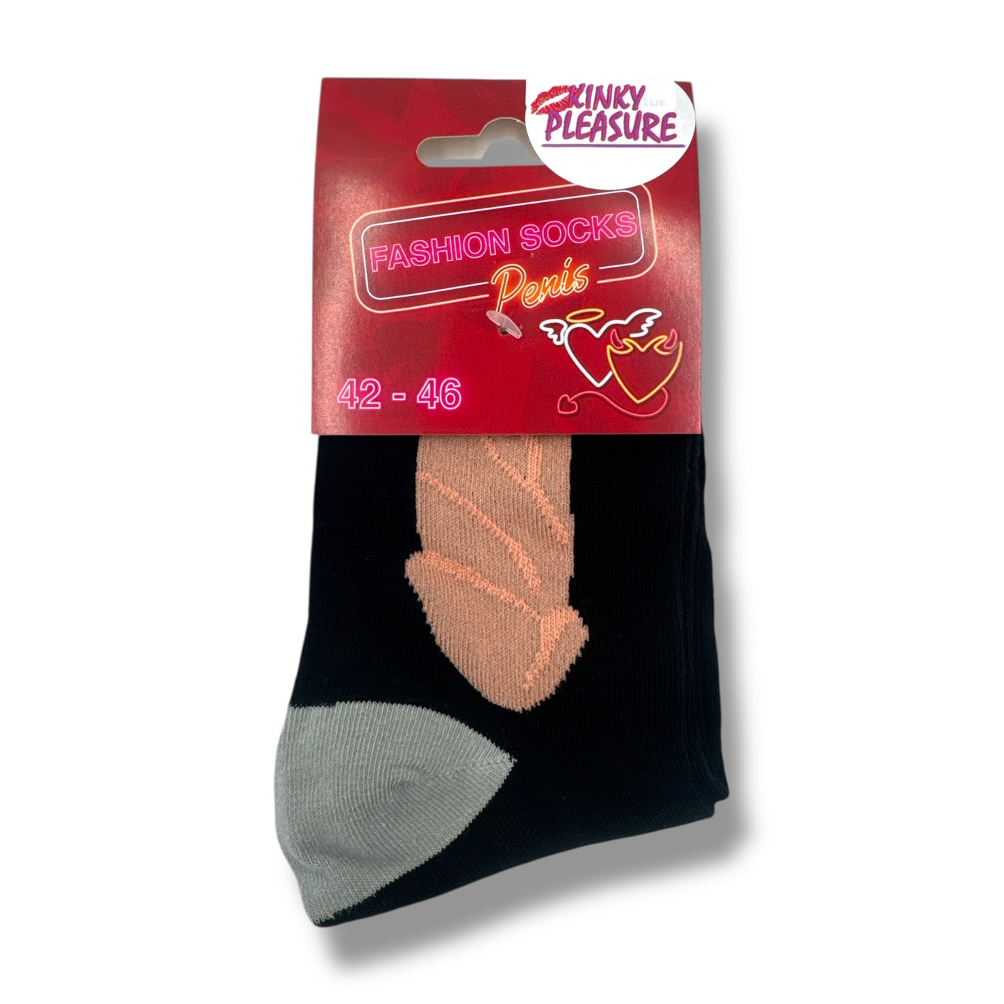 Kinky Pleasure - OB148 - Penis Socks – Black & White – Size 42–46