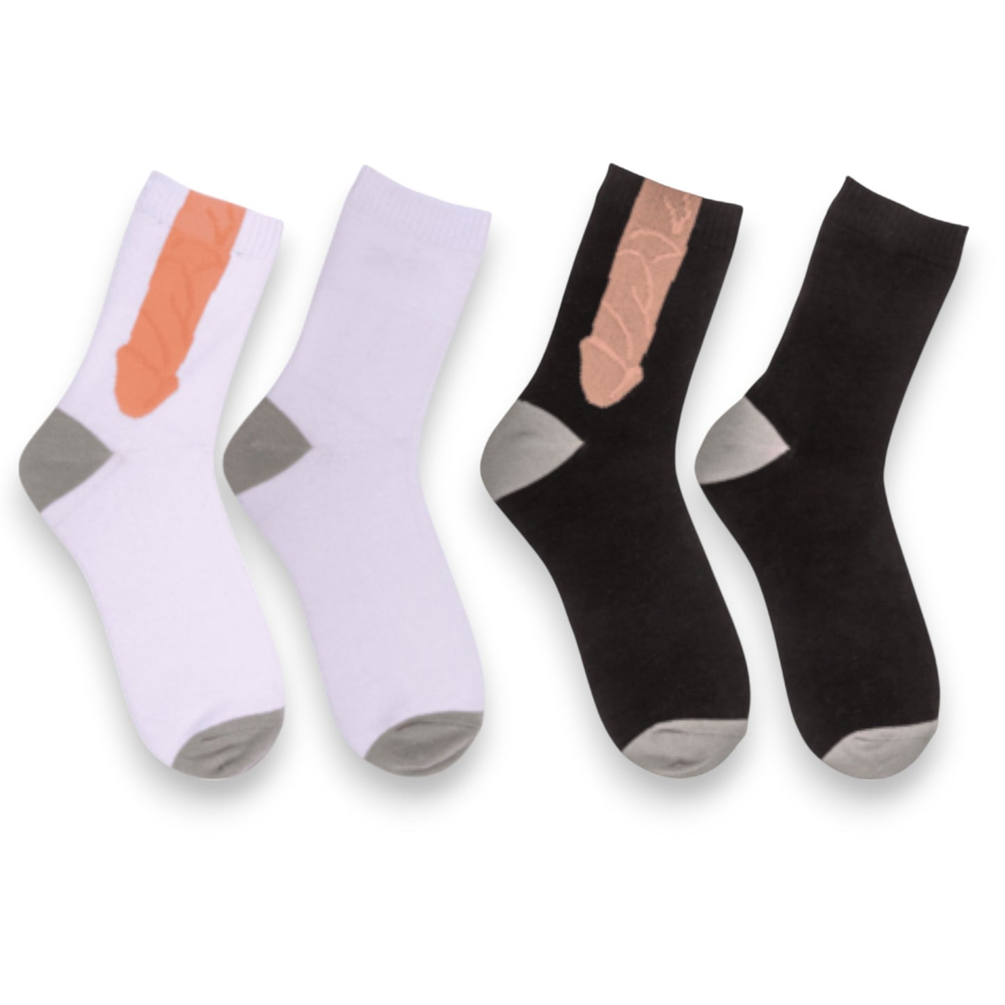 Kinky Pleasure - OB148 - Penis Socks – Black & White – Size 42–46