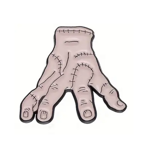 Kinky Pleasure – KPB088 – Metal Pin - Stitched Hand – Creepy Crawling Gothic Vibes
