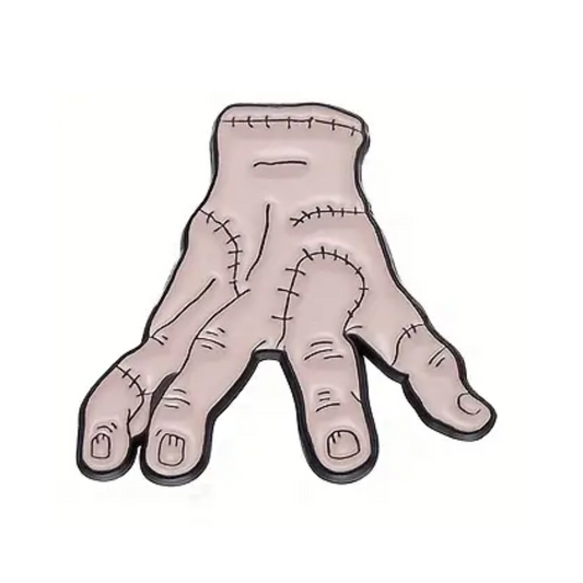 Kinky Pleasure – KPB088 – Metal Pin - Stitched Hand – Creepy Crawling Gothic Vibes