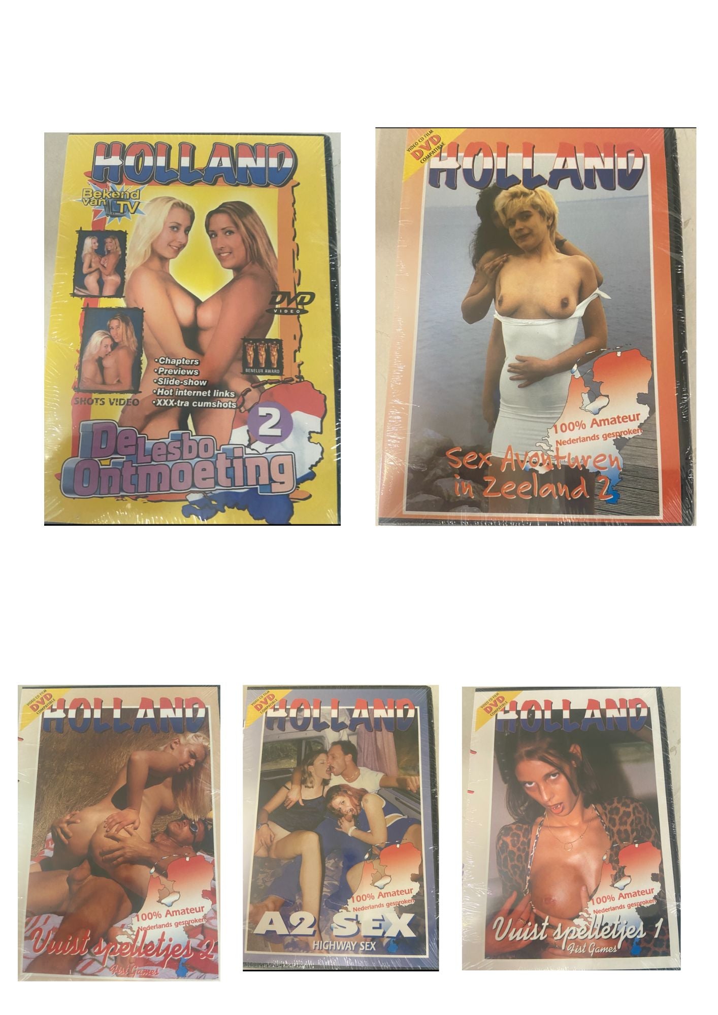 Dvd Holland 15 Titles Pack - Unique Dutch Productions 100 % Amateur