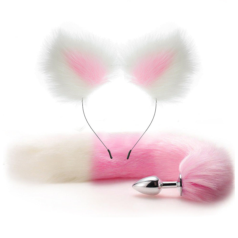 Lovesecret Sensual - LS47 - Fox Set Pink / White- Fox Tail Plug & Fox Ears Gift Box - 20 CM