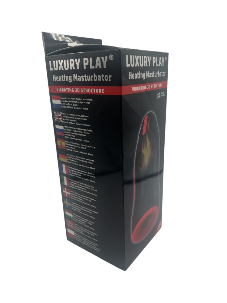 Luxury Play Big Rechargeable Masturbator - Heating - 2 Motors - Black - LP04 - Colour Box