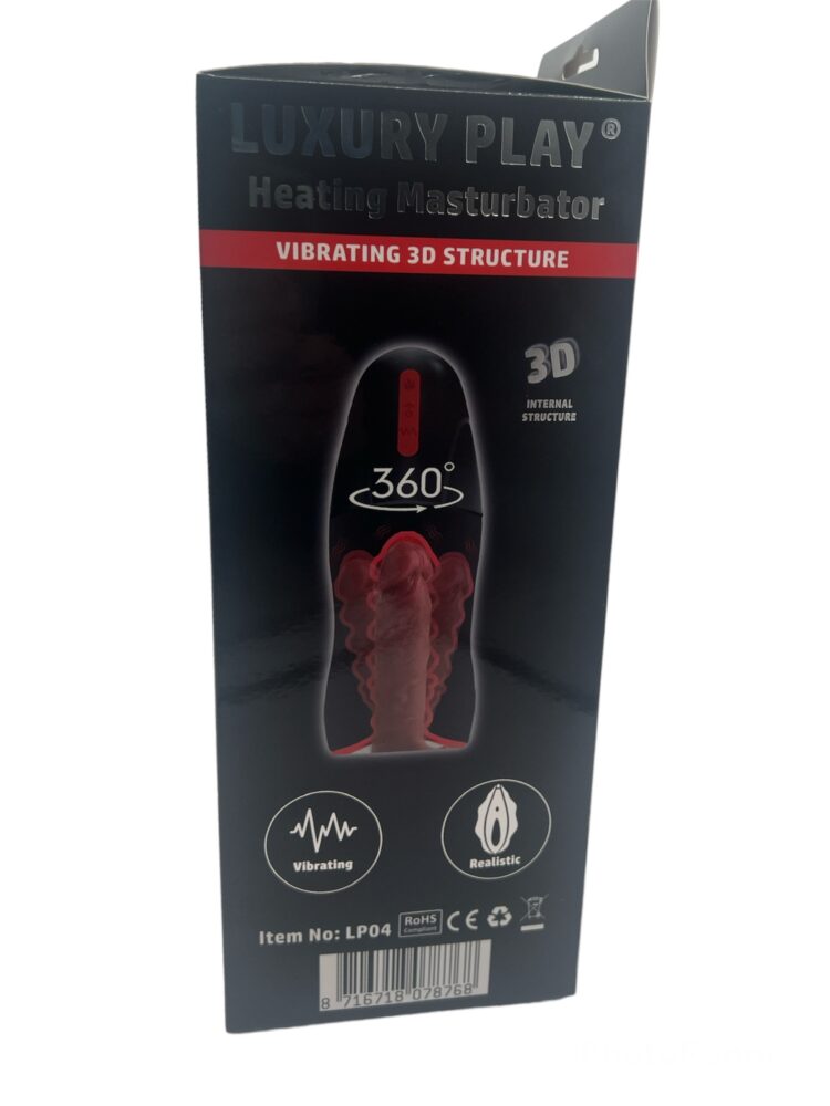 Luxury Play Big Rechargeable Masturbator - Heating - 2 Motors - Black - LP04 - Colour Box