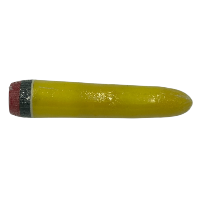 Yellow Smooth Realistic Vibrator – 18 cm, Battery Operated, Window Box Packaging - Dark Spots - Club