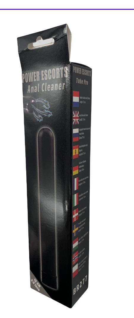 Power Escorts - BR277 - Anal Tube Cleaner - Tube Pro - Anal Douche Cleaner - Black - 15 cm / 5.9 Inch