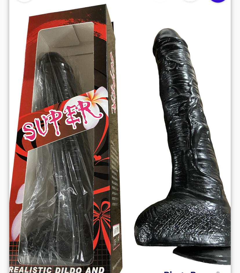 Super Realistic Black Mega Dildo - 25 CM