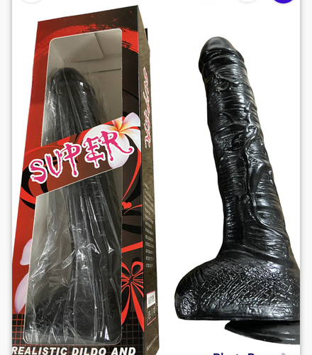 Super Realistic Black Mega Dildo - 25 CM