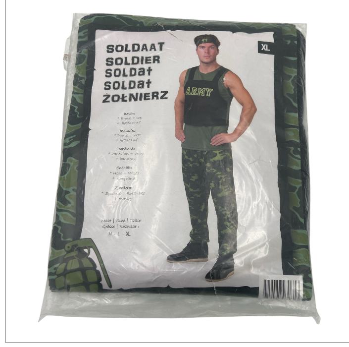 Sexy Soldier Costume – Military Green Pants, Short-Sleeved Top & Headband – Erotic Roleplay Outfit Size M / L / XL