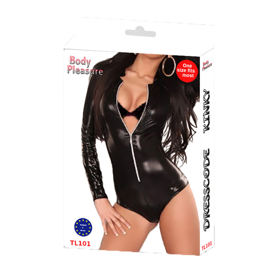 Body Pleasure - TL101 S/M Wet Look Body- Gift Box - Black