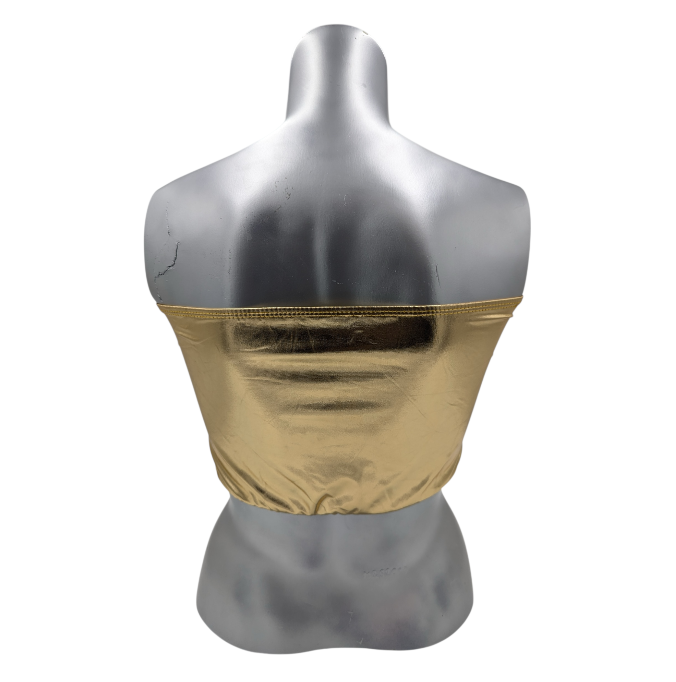 Kinky Glossy Gold Strapless Slim Top