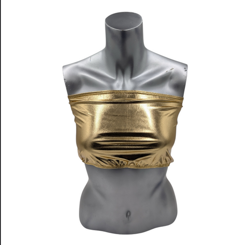 Kinky Glossy Gold Strapless Slim Top