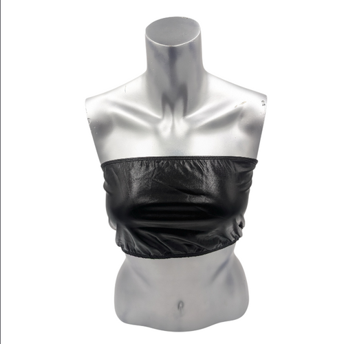 Kinky Glossy Black Strapless Slim Top