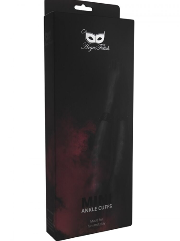 Argus Mini Ankle Cuffs Artificial Black Leather - AF 001018