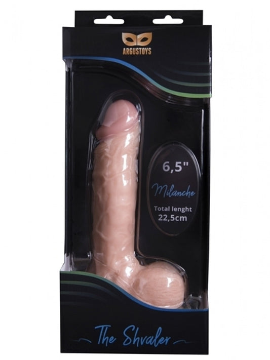 Argus Milanche Flesh Realistic Dildo With Balls And Suction Cup - AT 001039 - 22,5 Cm / 6,5 Inch