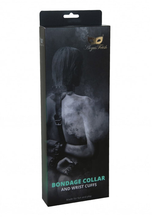 Argus Luxury Bondage Collar and Handcuffs - Bondage Binding Set - AF 001035