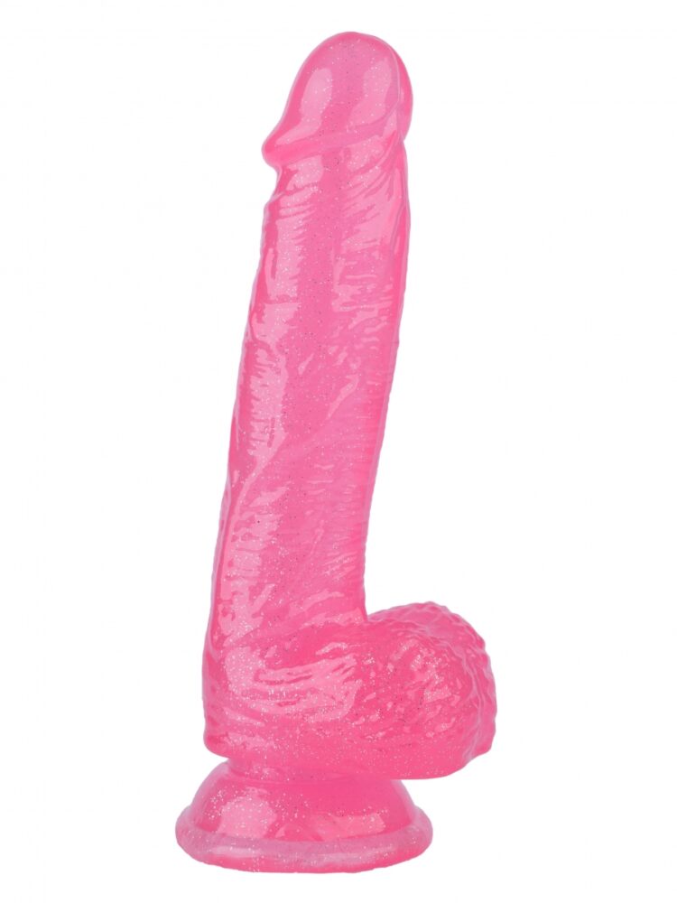 Argus Stardust Lover Pink Glitter Dildo - 21 Cm - Packed in Strong Blister - AT 001119