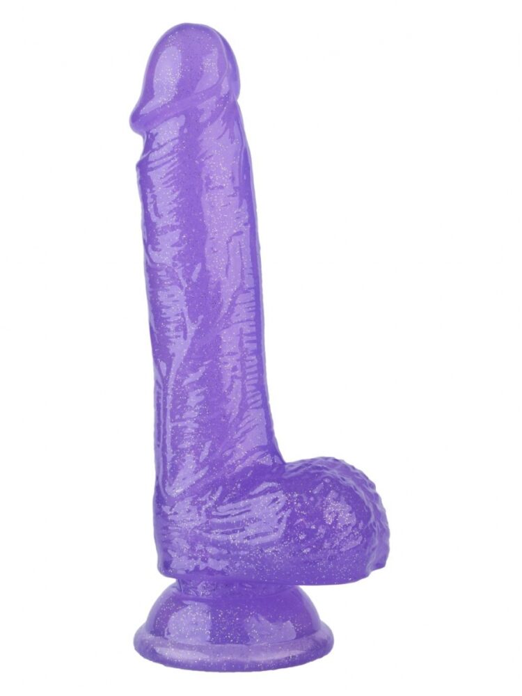 Argus Stardust Lover Purple Glitter Dildo - 21 Cm - Packed in Strong Blister - AT 001120