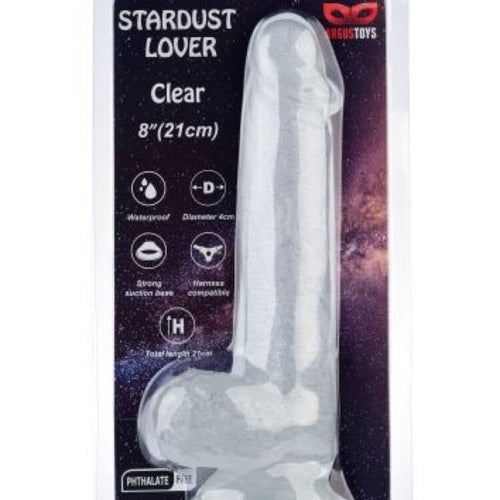 Argus Stardust Lover Clear Glitter Dildo - 21 cm - Packed in Strong Blister - AT 001121
