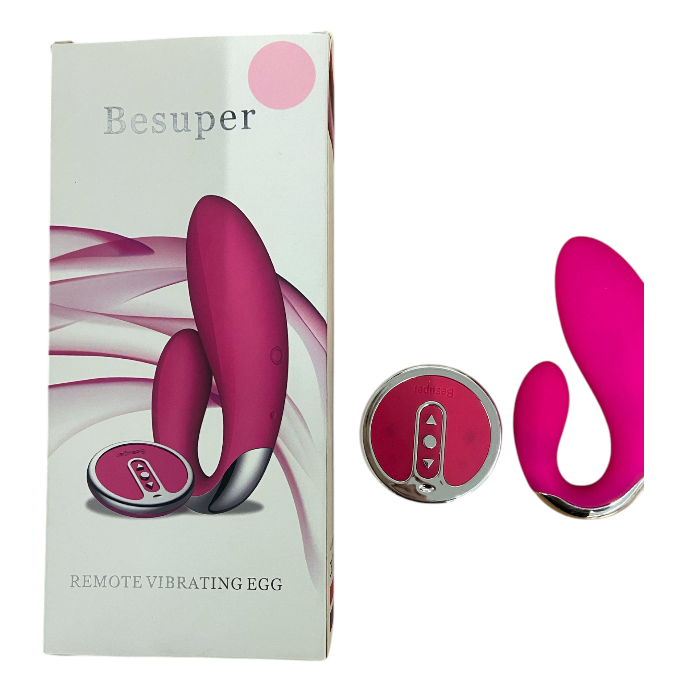 Besuper - Couple Vibrator With Remote Control - Pink Silicone - Usb Rechargeable