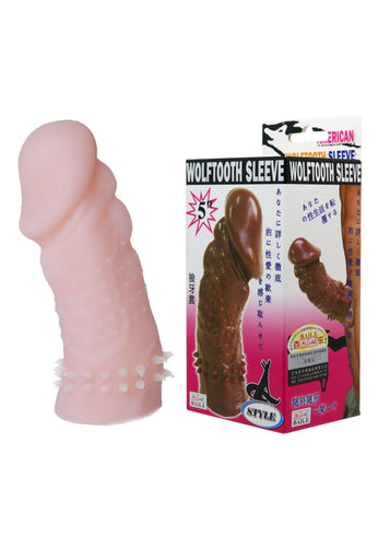 Baile - BI-016002 - Wolftooth Penis Sleeve Flesh 12 Cm Dia 4 Cm ( 5 Inch Lenght )
