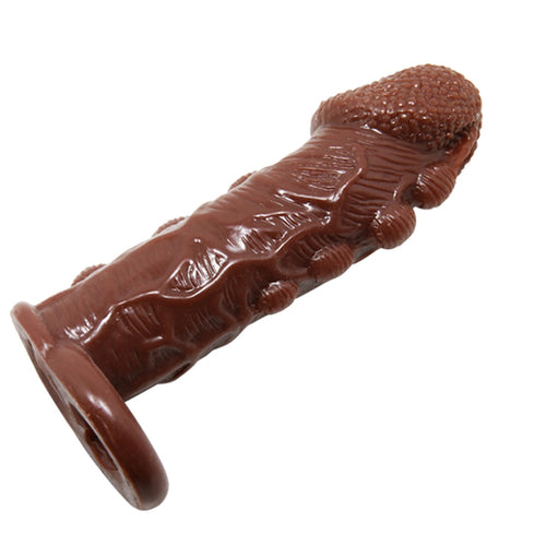Baile - BI-016012 - Penis Sleeve Brown 14 Cm Inner Dia 3 Cm - Extender