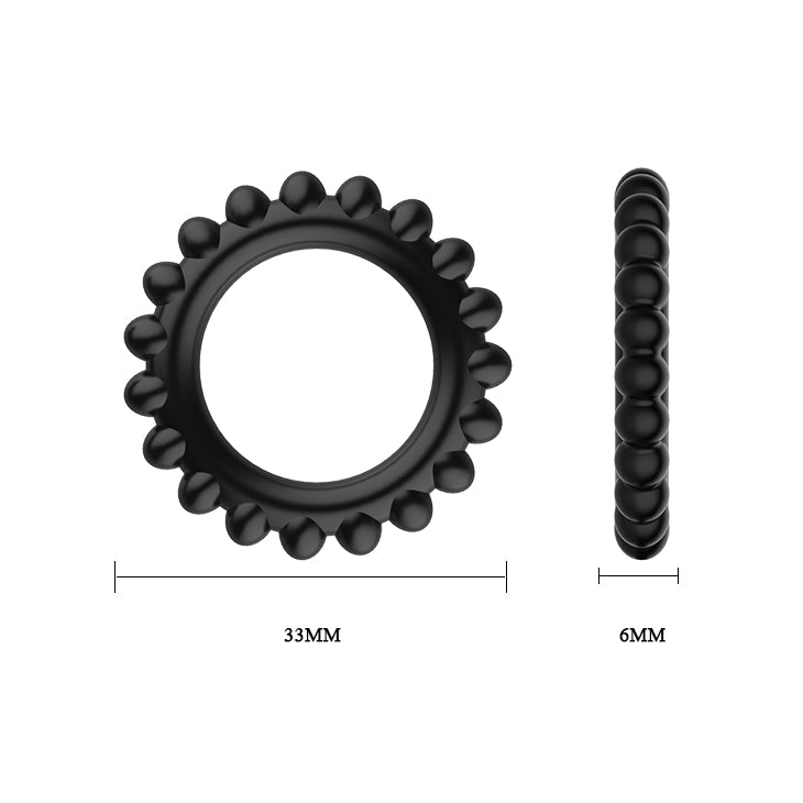 BAILE bi-210143 - TITAN Silicone Cock Ring Set – 3 Sizes (S/M/L) – Black – Waterproof