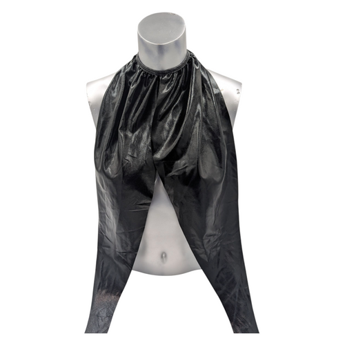 Kinky Glossy Black Halter Top With Open Back