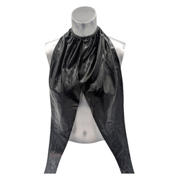 Kinky Glossy Black Halter Top With Open Back