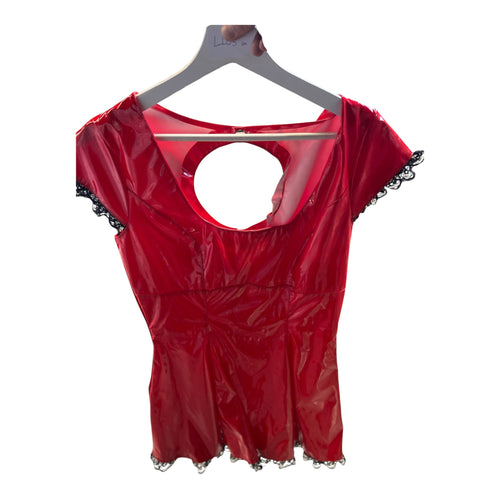 Black Level - Red Wetlook Dress Size M