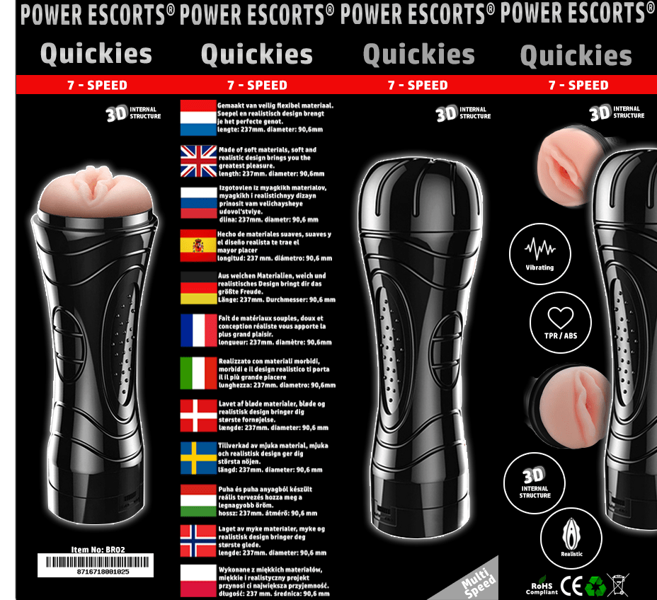 Power Escorts BR02 + DR04 COMBI PACK - Big Masturbator + Lubricant