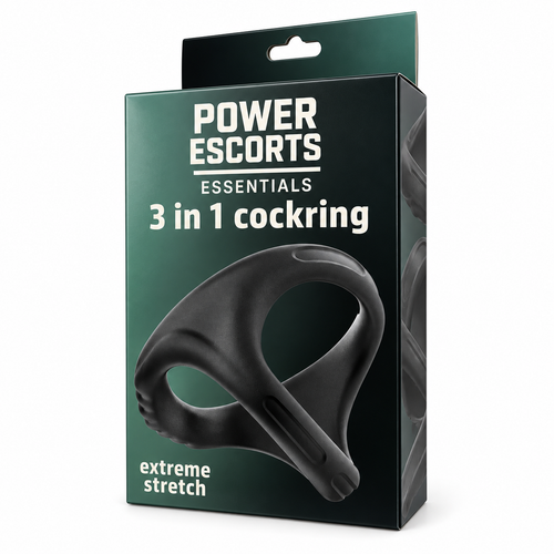 Power Escorts - BR185 - 3 In 1 Cockring - Super Flexible - Colour box