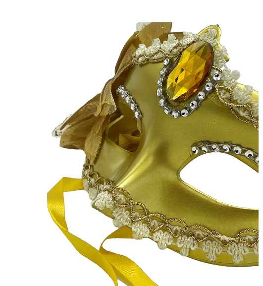 Power Escorts  - BR205 Gold - Luxury Venetian Love Mask with Stone - Plastic bag