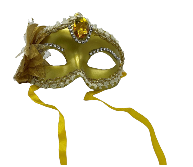 Power Escorts - BR205 Gold - Luxury Venetian Love Mask with Stone - Plastic bag