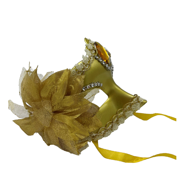 Power Escorts - BR205 Gold - Luxury Venetian Love Mask with Stone - Plastic bag