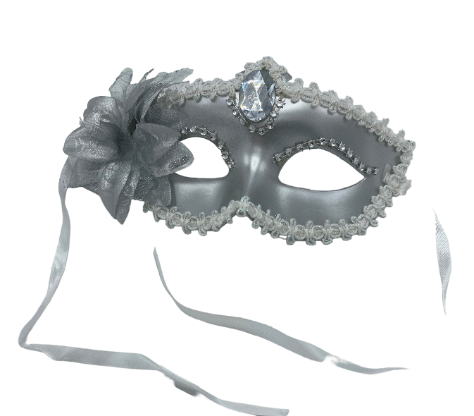 Power Escorts  - BR205 Silver - Luxury Venetian Love Mask with Stone