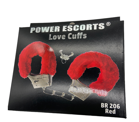 Power Escorts - BR206 Red Furry Hand cuffs