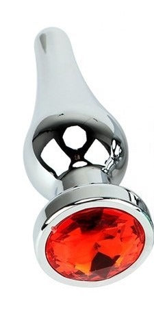 Power Escorts - BR213 Sred - Diamond King Small Butt plug Red Stone - Length 9,5cm - dia: 3cm
