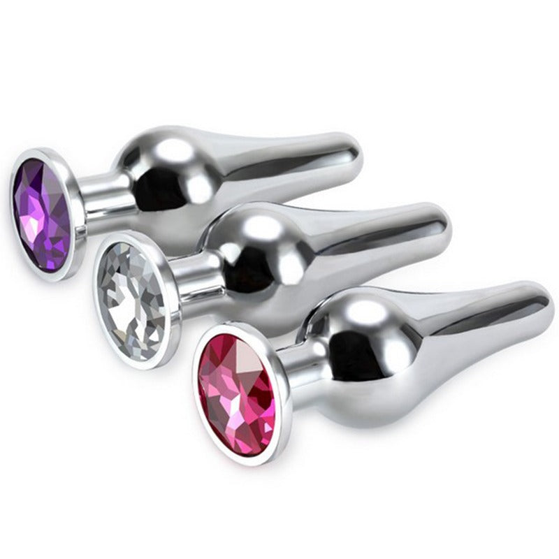 Power Escorts - BR213 Spink - Diamond King Small Buttplug Pink Stone - Length 9,5cm - dia: 3cm
