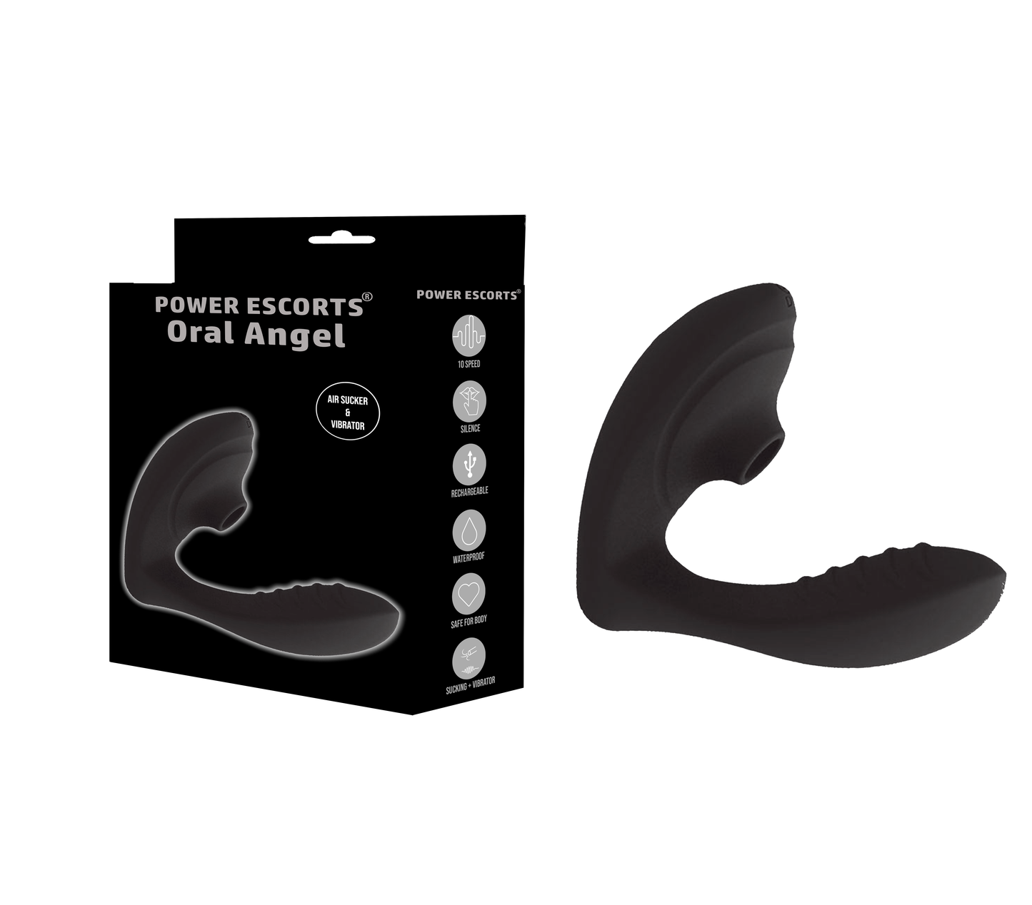 Power Escorts - BR221 - Oral Angel - Oral Sucker Vibrator - Real Clit & Nipple Stimulator