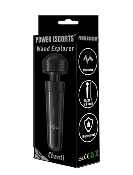 Power Escorts - BR271 Black - Wand Explorer Chanti Wand Massager - 15 CM