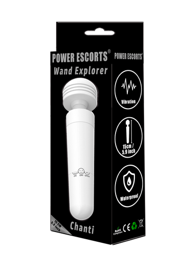Power Escorts - BR271 White - Chanti Wand Explorer Massager - 15 CM