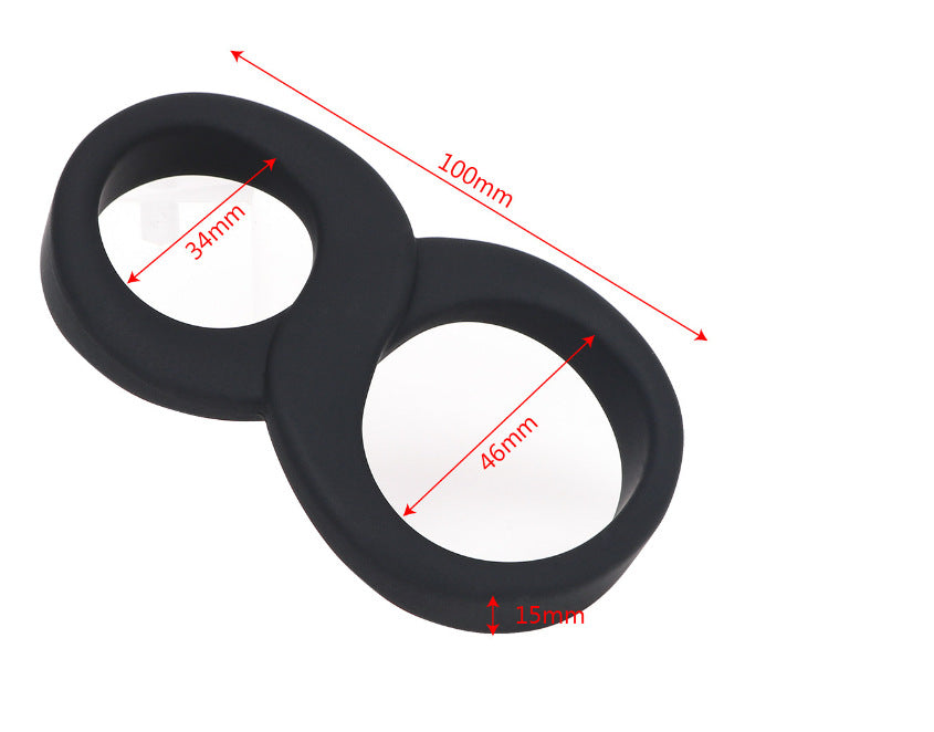 Power Escorts - BR64 - Locked Up Duo Cockring for Cock & Balls - Silicone - Black