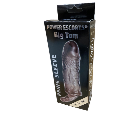 Power Escorts BR75 Big Tom Penis Extender - 11,5 × 3,3 CM - Black - Penis Sleeve