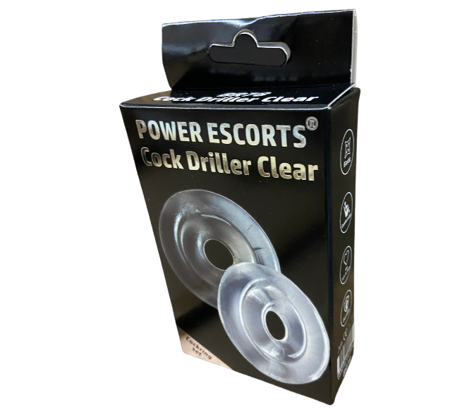 Power Escorts - BR78 - Cock Driller - Cockring 2-Pack - Clear