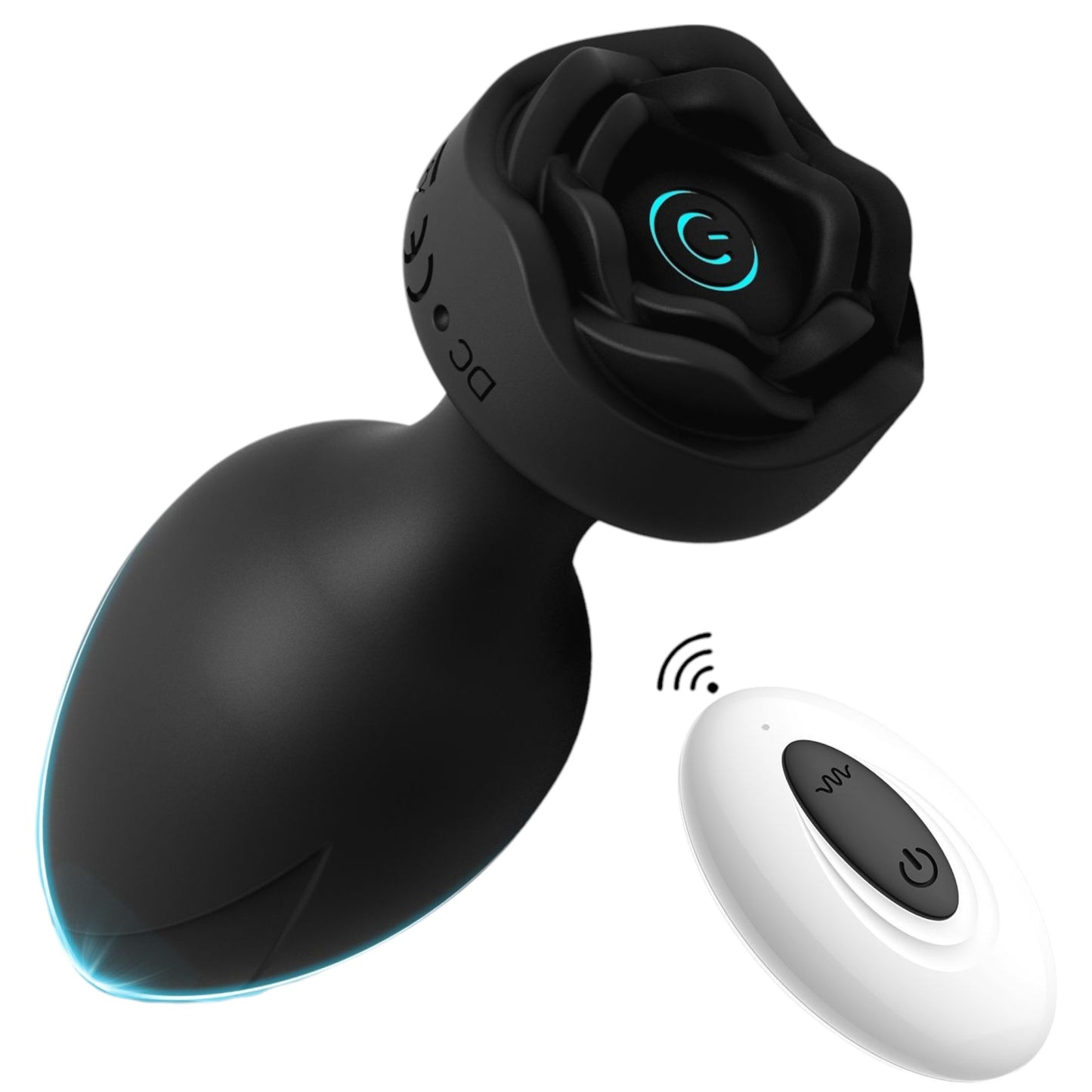 Power Escorts - BR313 - Princess Plug - Remote Rose Design Plug - USB Rechargeable - 10 Functions - Two Colors