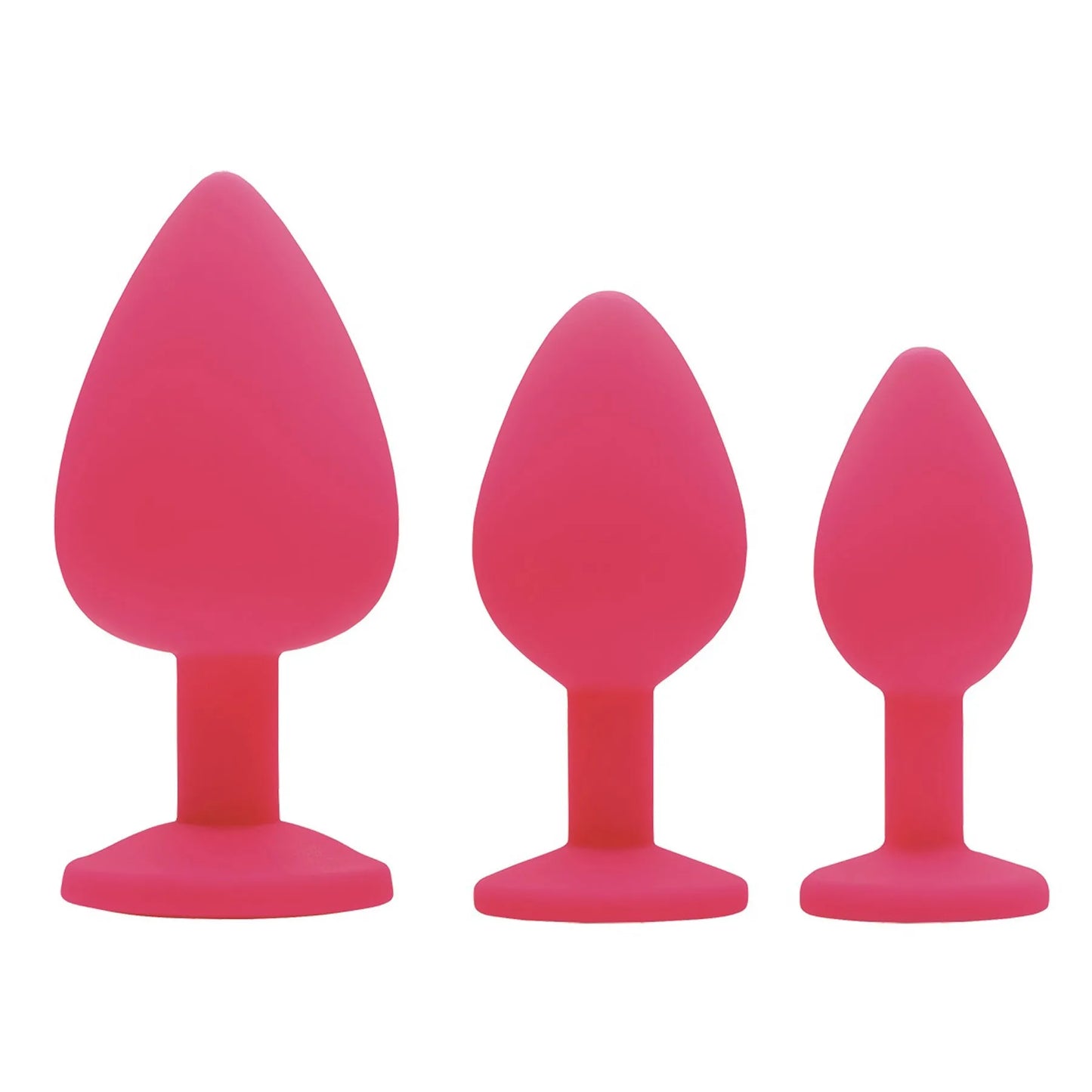 Power Escorts - BR134 - Silicone Butt Plug - Pink - 3 Pack - 6 Colours